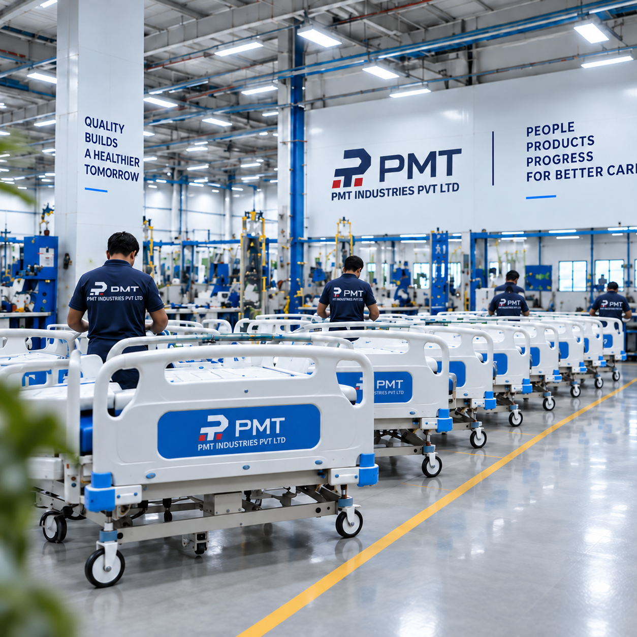 PMT Industries hospital furniture manufacturing facility in Ahmedabad